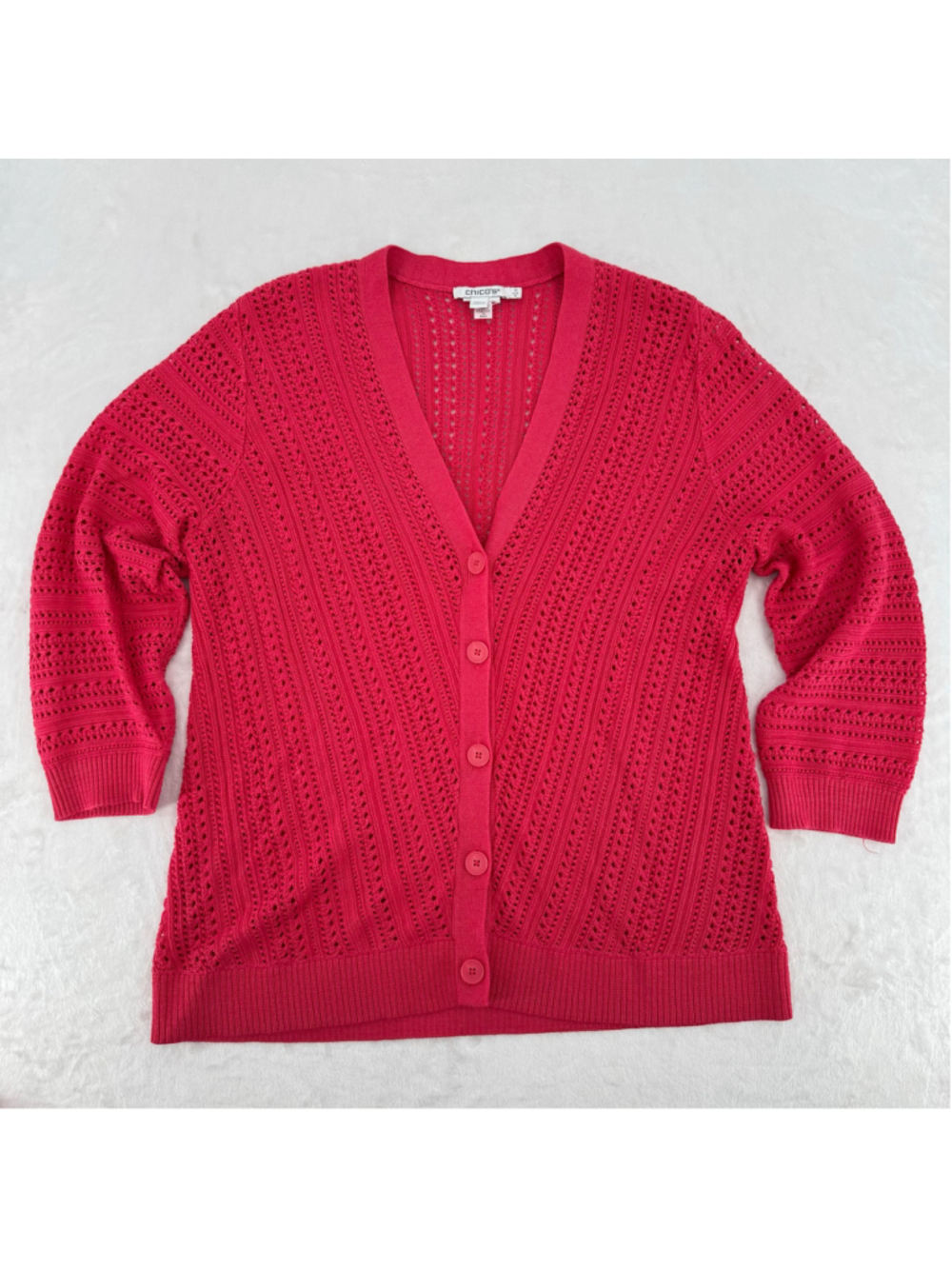 Chico's Coral Cardigan and Tank Top Loose Knit Size 0/Small